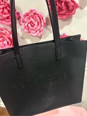 Ted Baker Black Structured Tote with Top Handles